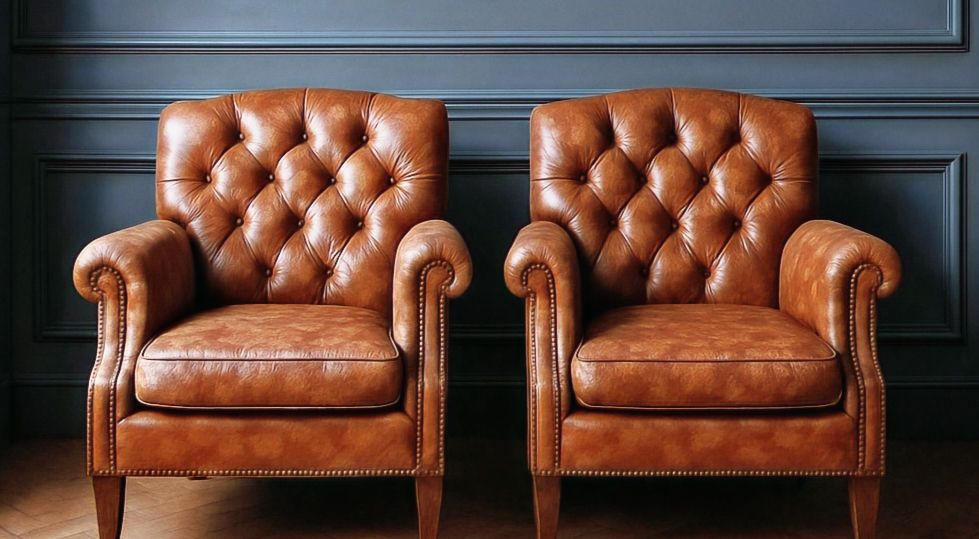 Le cadre des séances : deux fauteuils en cuir face à face